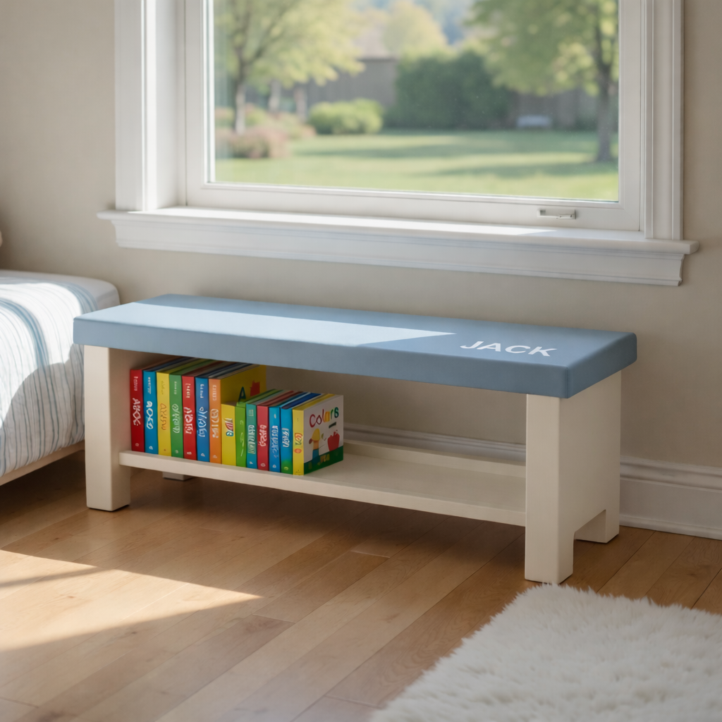 Kids Bench - Bookshelf Bench (Personalized)