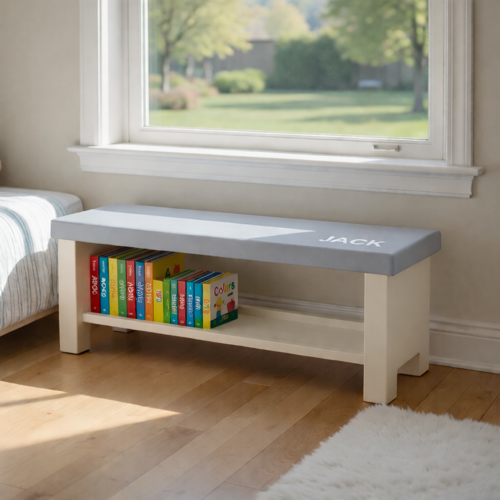 Kids Bench - Bookshelf Bench (Personalized)