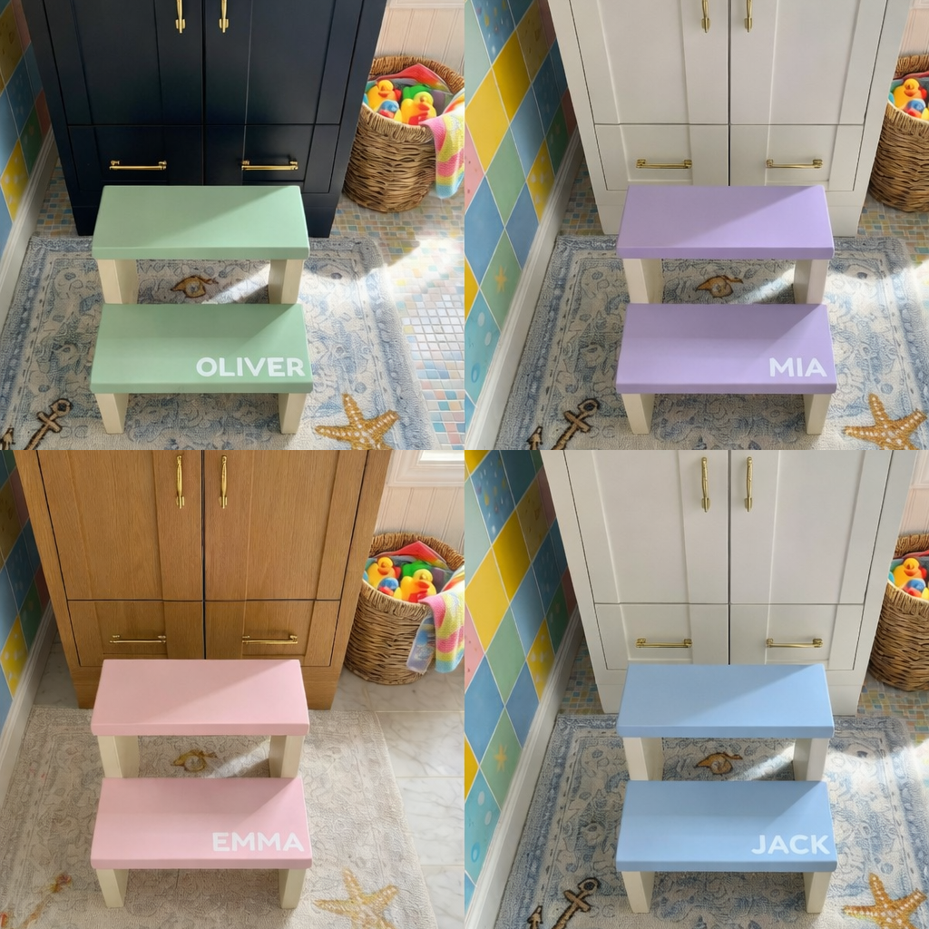 Custom Kids Bathroom Step Stool 2-step