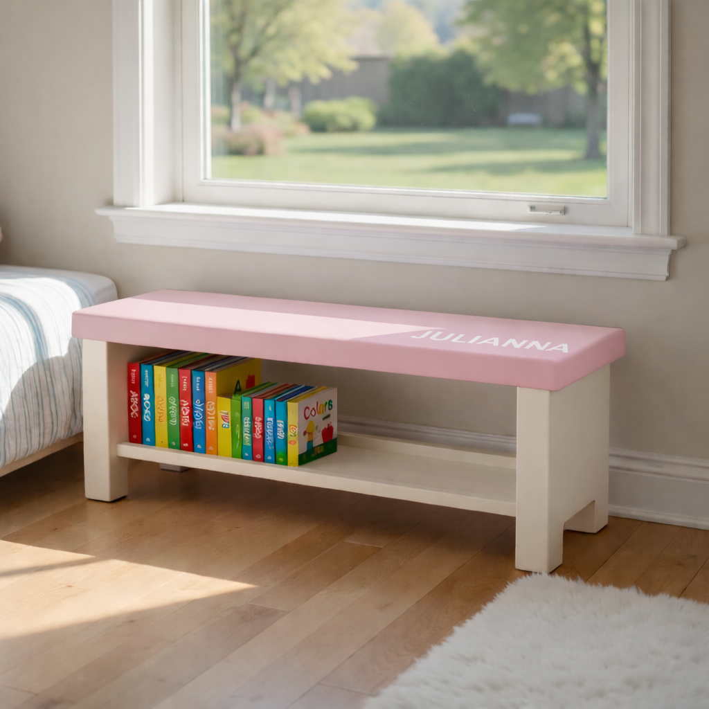 Kids Bench - Bookshelf Bench (Personalized)