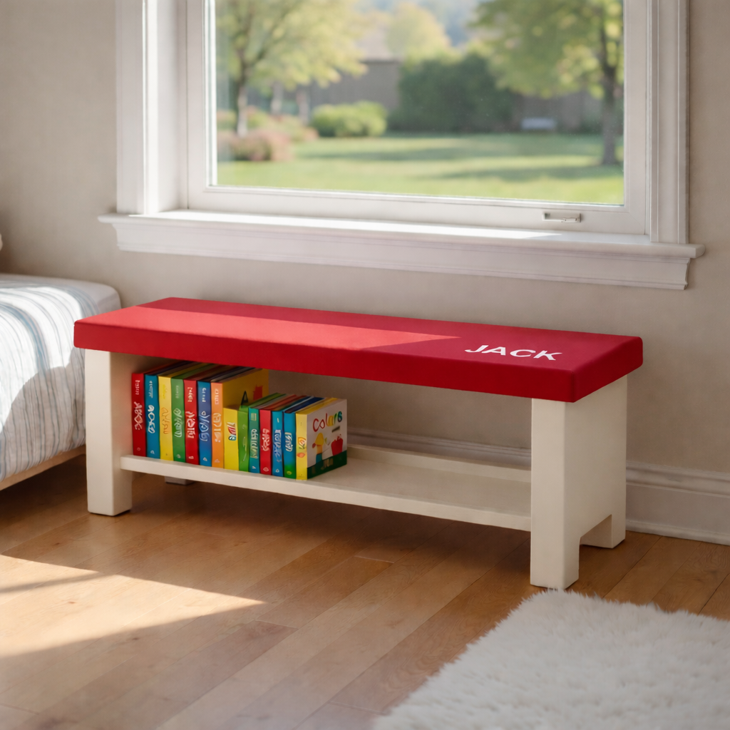 Kids Bench - Bookshelf Bench (Personalized)