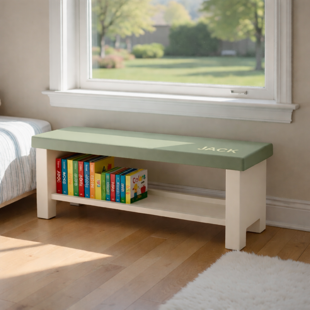 Kids Bench - Bookshelf Bench (Personalized)