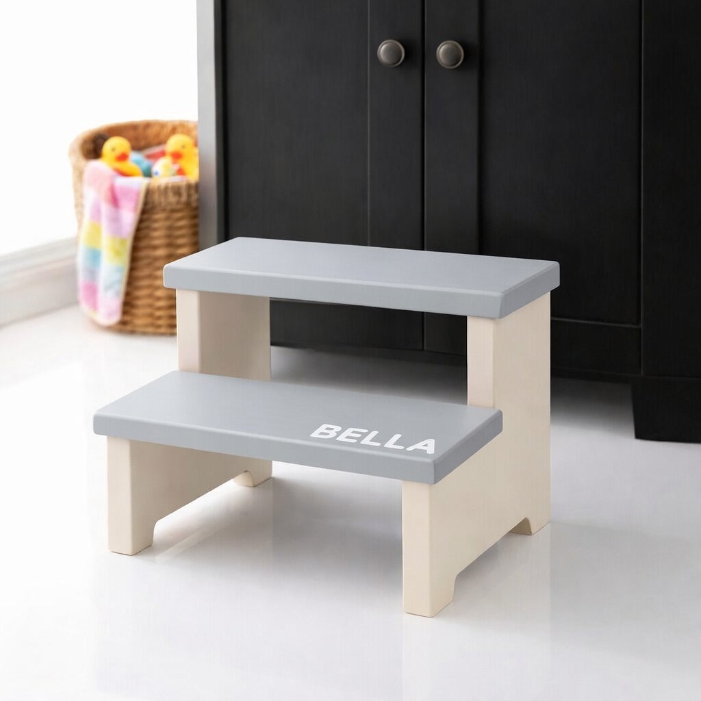 Custom Kids Bathroom Step Stool 2-step