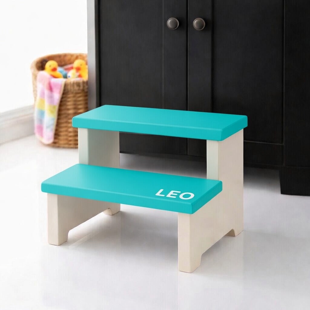 Custom Kids Bathroom Step Stool 2-step