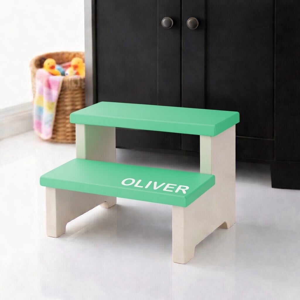 Custom Kids Bathroom Step Stool 2-step