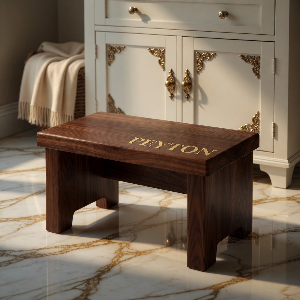 Premiere Step Stool - Walnut Single Step(Personalized)