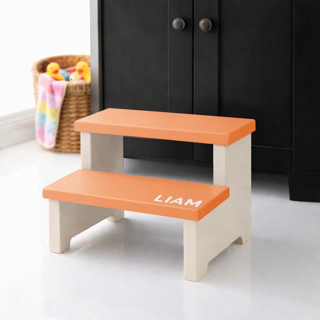 Custom Kids Bathroom Step Stool 2-step