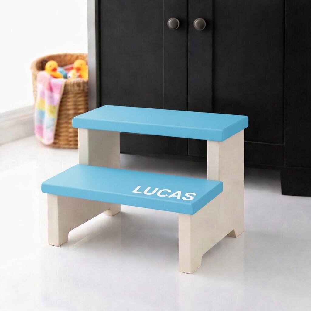 Custom Kids Bathroom Step Stool 2-step