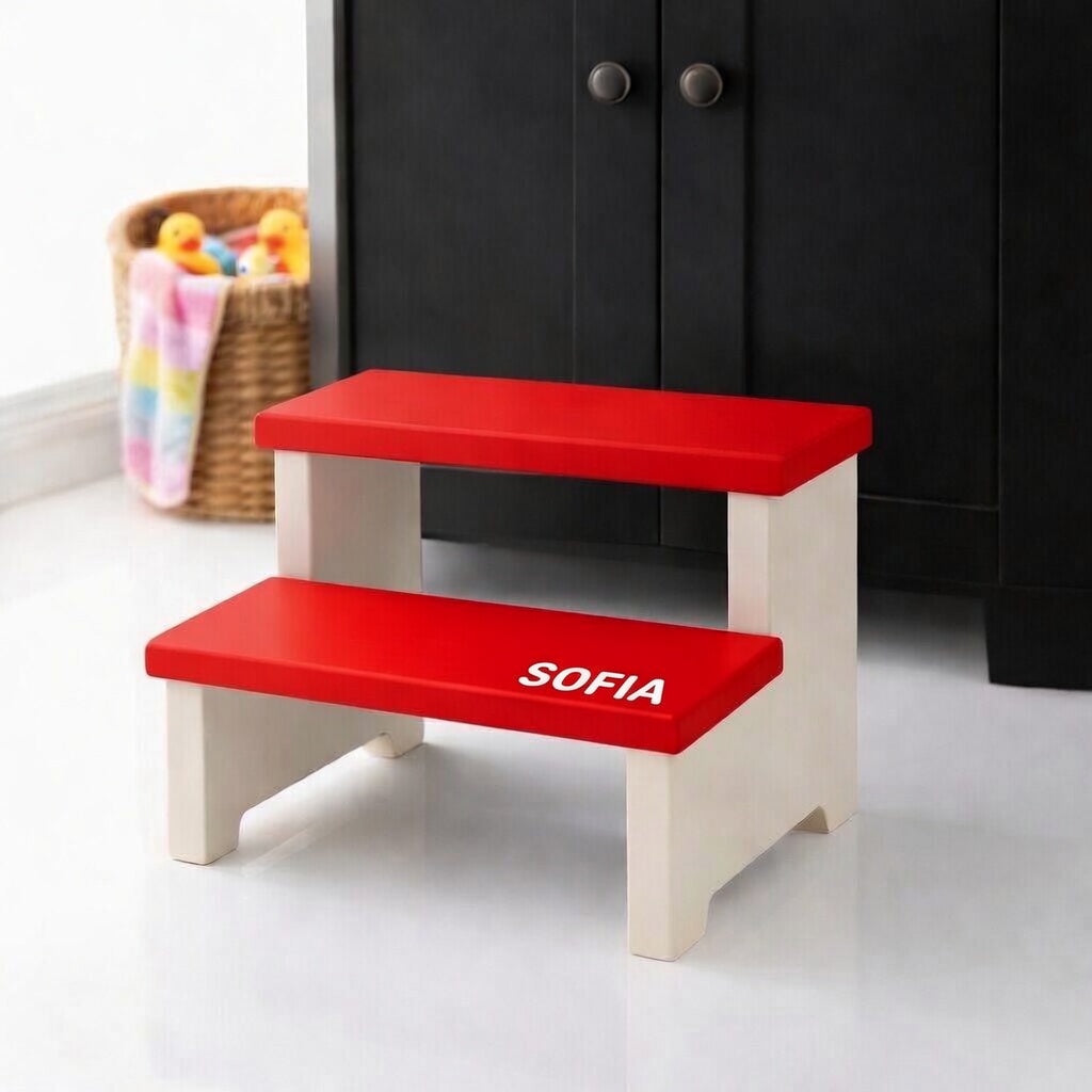 Custom Kids Bathroom Step Stool 2-step