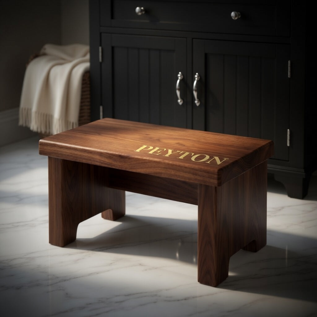 Premiere Step Stool - Walnut Single Step(Personalized)