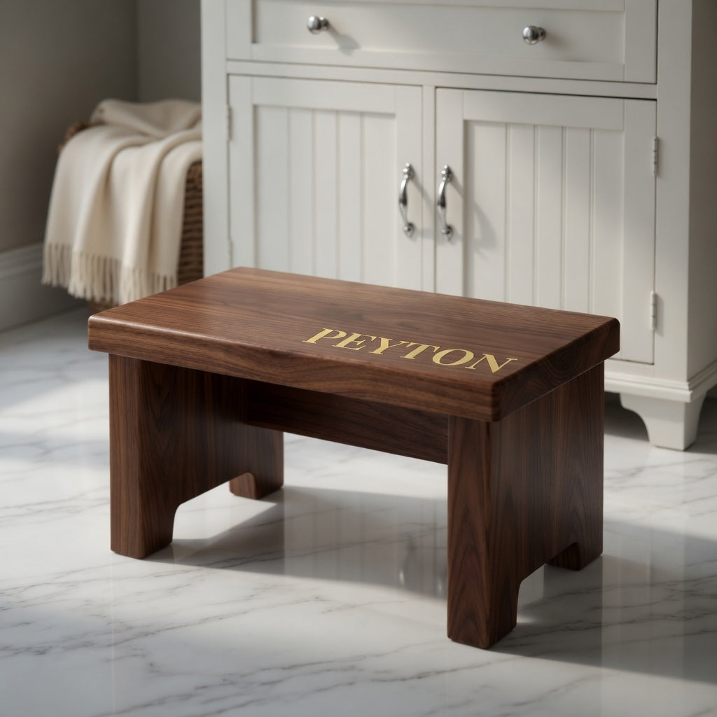 Premiere Step Stool - Walnut Single Step(Personalized)