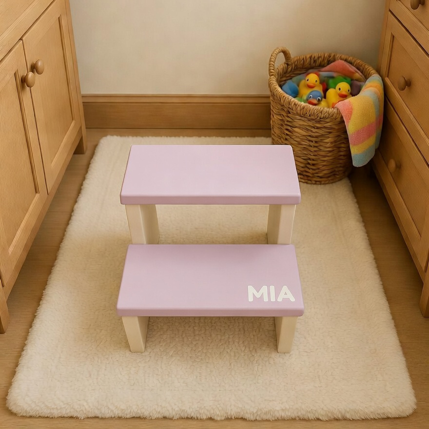Custom Kids Bathroom Step Stool 2-step